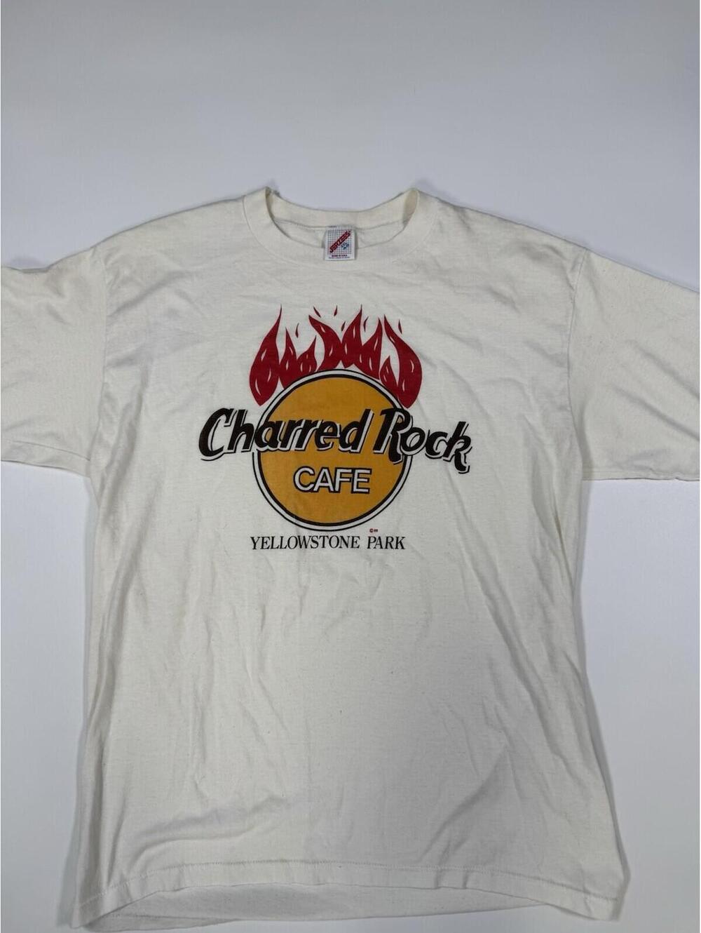 Vintage 1988 Charred Rock Cafe Yellowstone Park T Shirt USA XL